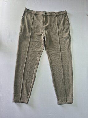 NWT Mauvais Men’s Beige Diamond Jacquard Smart Trousers Dress Pants Size 40